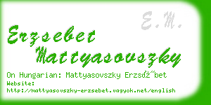 erzsebet mattyasovszky business card